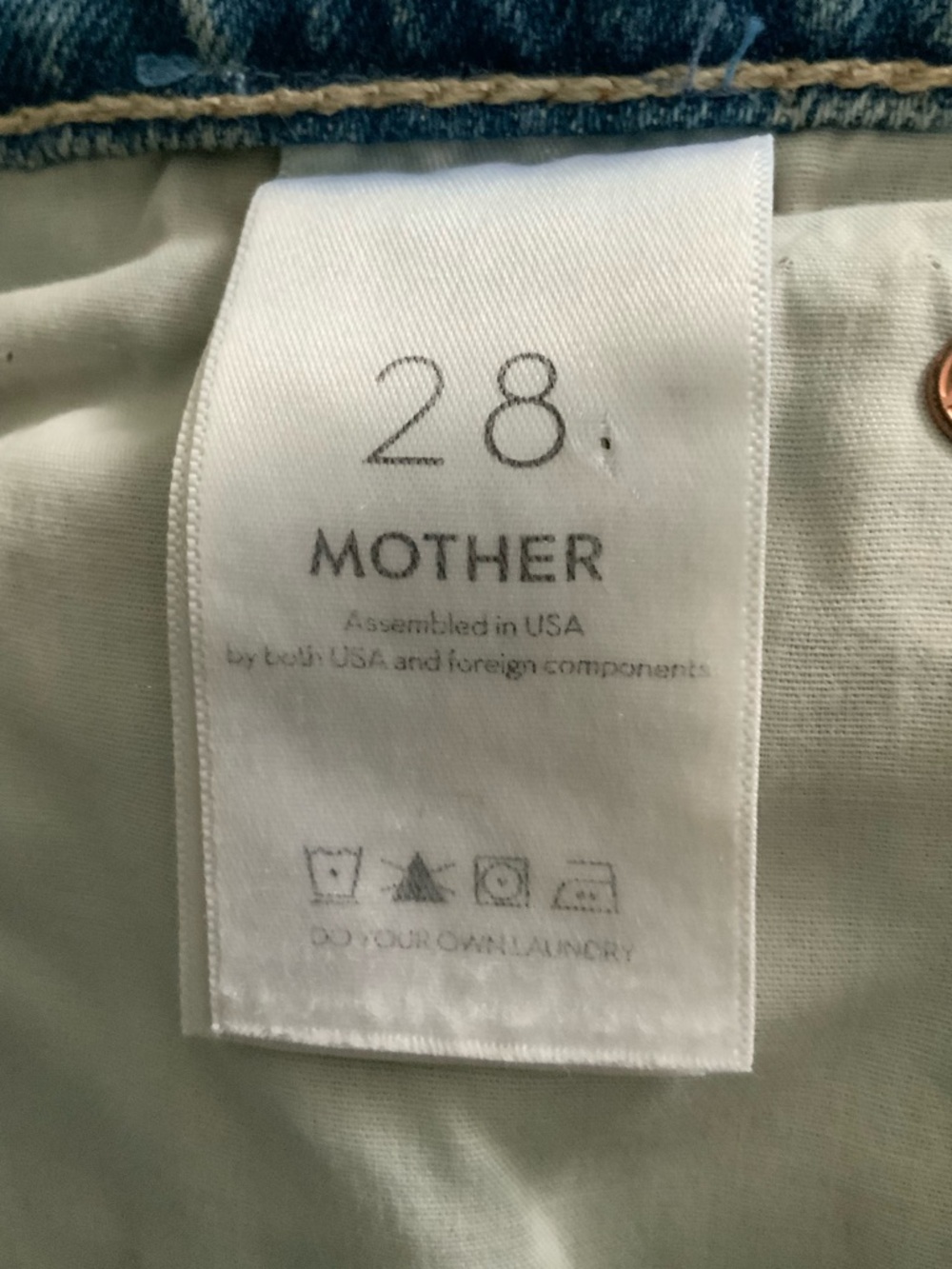MOTHER SUPERIOR Jeans High-Waisted Tunnel Vision Sneak Other Side Blue Size 28 - Picture 9 of 13